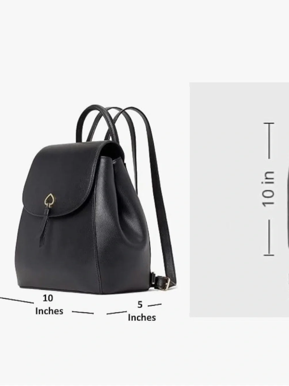 ♠️ Kate Spade Adel Black Leather Backpack - Picture 5 of 11